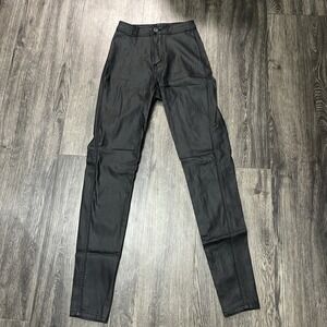 JC JQ Leather Jeans Black Size Small skini straight